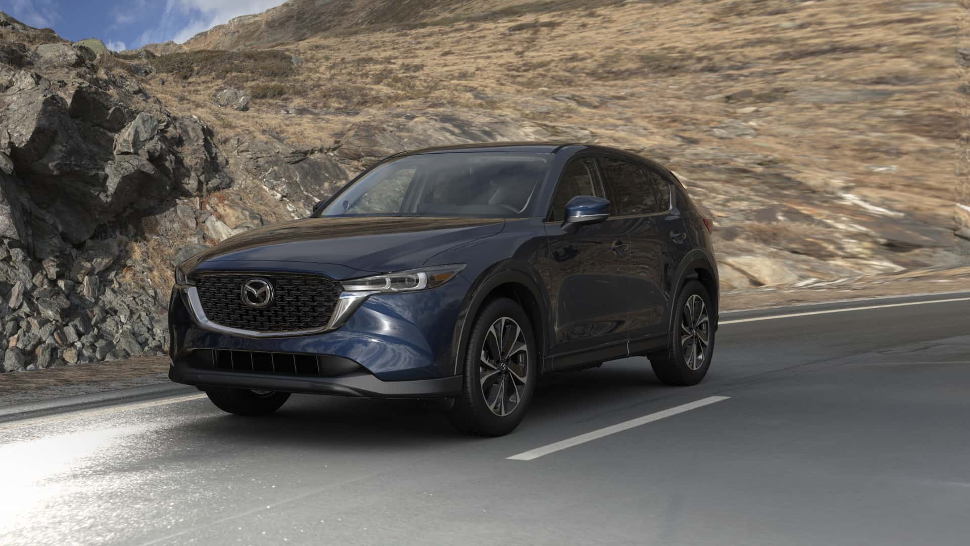 2023 Mazda CX-5 2.5 S Premium Deep Crystal Blue Mica | Russell & Smith Mazda in Houston TX