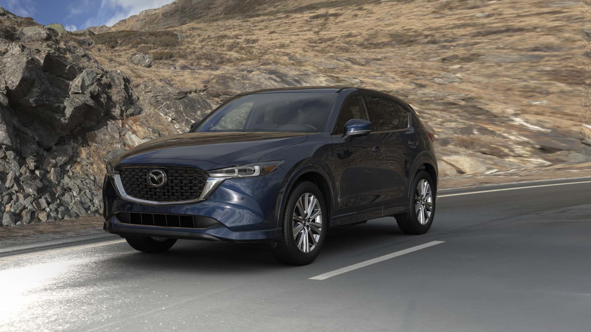 2023 Mazda CX-5 2.5 Turbo Signature Deep Crystal Blue Mica| Russell & Smith Mazda in Houston TX